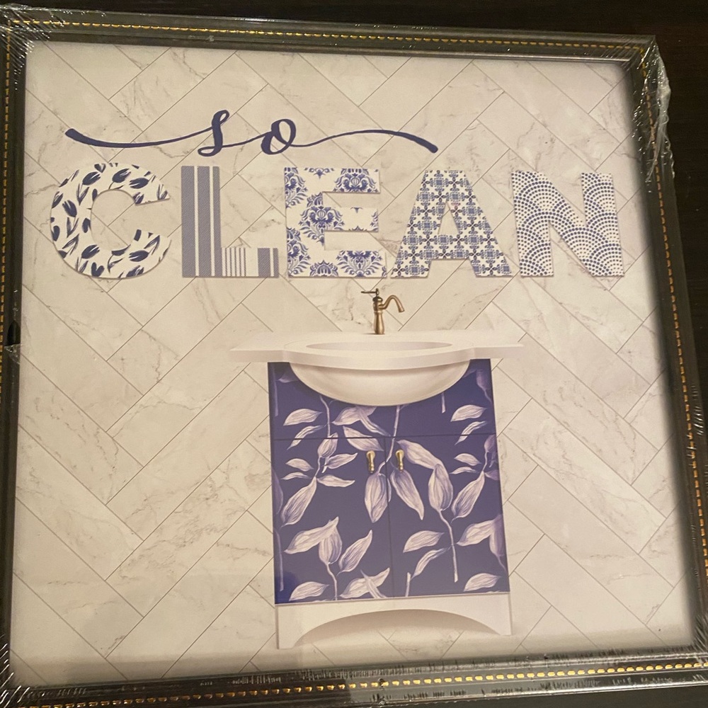 Bathroom Wall art picture with frame decor